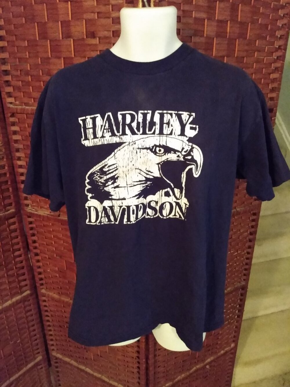 Vintage Y2K Harley Davidson Motorcycle T Shirt Aruba Double Sided XL Biker Eagle